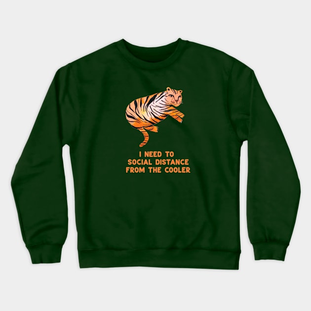 Social Distance Quarantine Covid Tigers Orange Crewneck Sweatshirt by ninoladesign